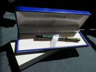 Waterman Rollerball Pen Laureat Green Marble - Box - Blue Ink Refill