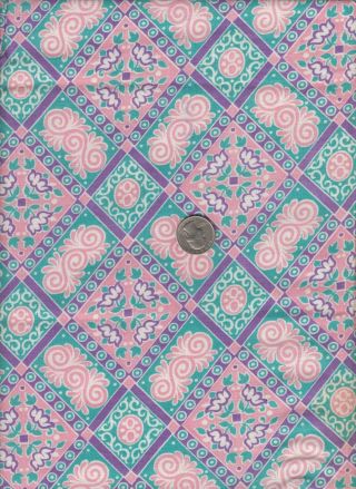 Vintage Feedsack Turquoise Pink Purple Floral Feed Sack Quilt Sewing Fabric