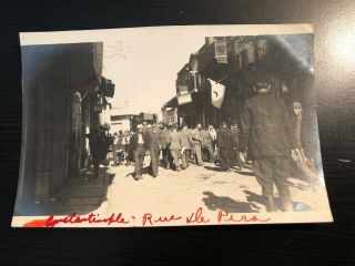 Vintage Black White Photo - Constantinople - Rue De Pera - Street Scene Men Store Flag