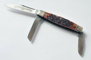1980 Schrade Wostenholm I - Xl 3 Blade Knife Sheffield England Rare 11084