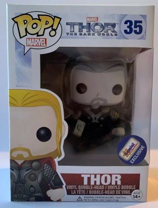 Funko Pop Marvel The Dark World Black And White Thor Exclusive W/ Protector