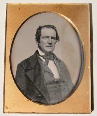1/4 Plate Daguerreotype - Distinguished Looking Man - Bad Hair Day