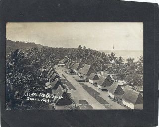 Samoa,  Guam: Apai: Rppc: 1910: Street Scene With Many Native Buildings By Sea