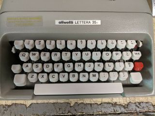 Vintage Olivetti Lettera 35i Typewriter Gray 354 i 2