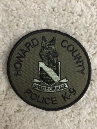 Howard County Maryland Police Current K9 Patch