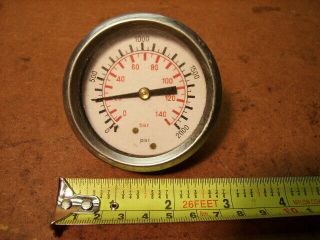 Steampunk 2 1/4 " Diameter 2000 Psi Pressure Gauge 1/4 Ips Fitting