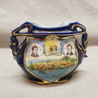 Antique Lewis & Clark Exposition Portland 1905 Vase Blue