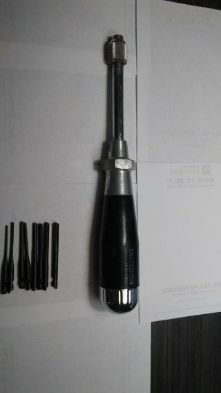 Vintage Craftsman Push Drill Dd 94221 9 - 4221 U.  S.  A.  Hand Drill W/ Bits