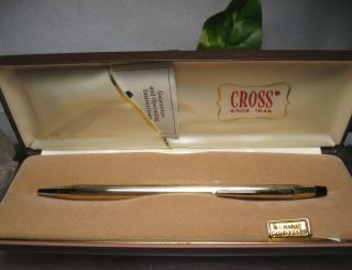 Vintage Cross 10 Karat Gold Filled Pen W/ Paperwork Monogramed
