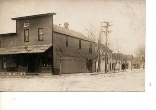 Rppc Main Street Country Store Front Devoe Paint Drugs Oil Lamps 168