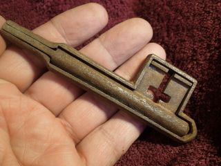 Vintage Antique Large Folding Iron Key Scandinavia Finland Finnish
