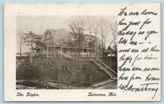 Postcard Md Betterton Pre 1908 View Of The Rigbie Hotel S7