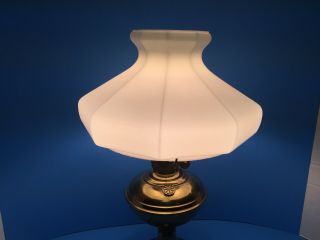 Vintage Aladdin 10 " Fitter 9 Sided Milk Glass Oil Lamp Shade B&h Rayo Vgc
