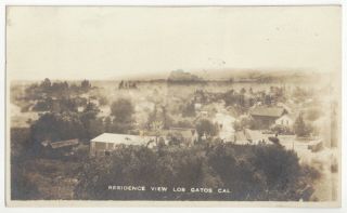 1911 Los Gatos,  California - Real Photo Town View,  Santa Clara County Postcard