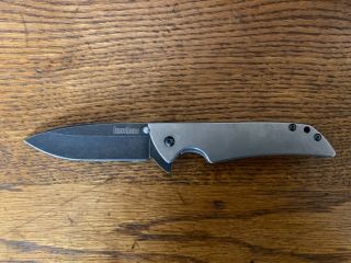 Kershaw Skyline with Flytanium scales and custom 3D milled titanium pocket clip 2