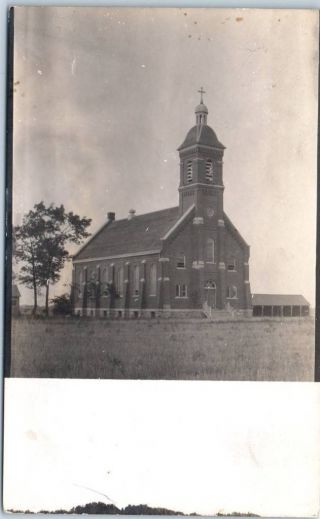 Heffron,  Wisconsin Rppc Real Photo Postcard " Polish Catholic Church " C1910s