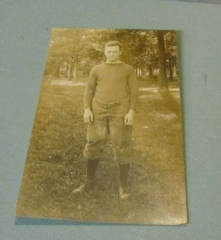 1910 - 1914 Era Penn State University Football Player Rppc Real Photo Postcard 2