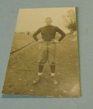 1910 - 1914 Era Penn State University Football Player Rppc Real Photo Postcard 3