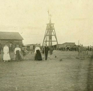 Cabinet card ID ' d Balche family farm homestead windmill Tombstone Arizona 1890 ' s 2