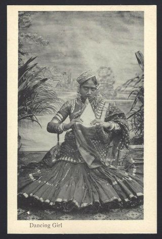 India Dancing Girl Vintage Postcard