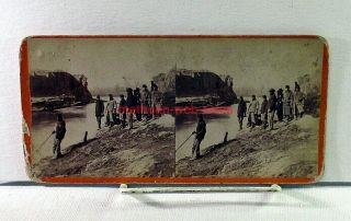 Stereo View Civil War Real Photo Brothers Dutch Gorge James River Virginia Union