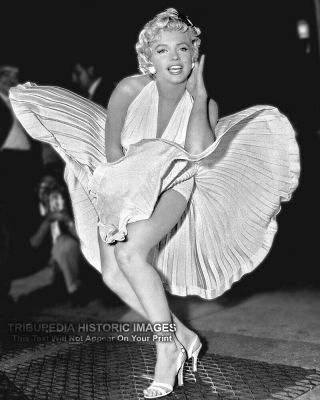 1954 Vintage Marilyn Monroe 8x10 Photo Seven Year Itch Movie Dress Blowing