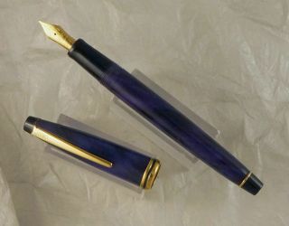Cross Radiance Fountain Pen,  Marbled Blue,  F/m Nib,  Butter Smooth Tuned Nib