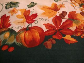 Vintage Autumn Fall Tablecloth 82 " X 60 " Pumpkins Holiday Festive Linens 179