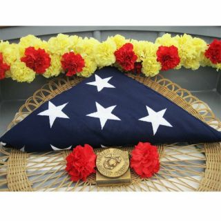 Memorial Flag American Us Flag 5 X 9.  5 Ft Embroidered Stars And Sewn Stripes