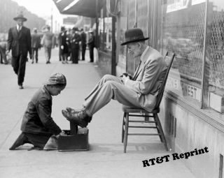 Historical Photograph Of A Shoeshine Boy On 47th Street Chicago 1941 8x10