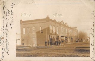Rppc Real Photo Postcard Street Scene Atlanta Indiana 1906 Posted To Anderson In