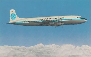 Douglas Dc - 7b Clipper Pan American World Airways Advertising Postcard