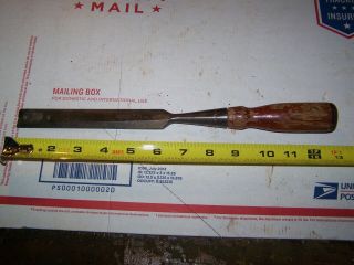 Old Wood Chisel Stanley Socket Chisel With Leather Tipped Handle 7/8 "