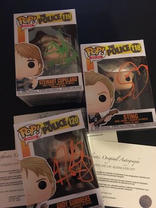 Sting And The Police Signed Funko Pop Set