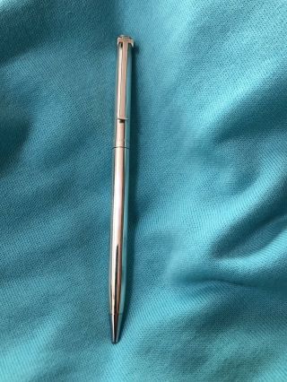 Tiffany & Co.  Sterling Silver Retractable T - Clip Ballpoint Pen