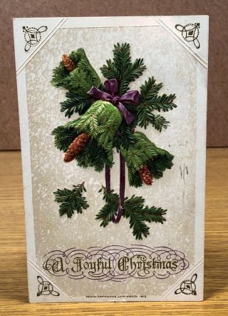 1913 John Winsch Bells Made From Flowers Antique Christmas Postcard Pc Holiday