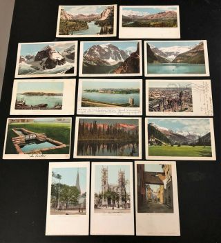 14 Vintage Detroit Publishing Postcards Misc Canada Quebec Montreal Notre Dame,