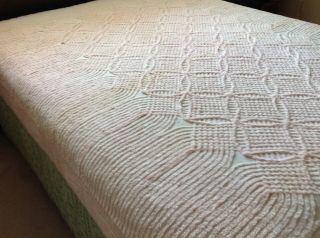 Vintage Cotton Chenille,  Bedspread,  Pink,  73 " X 98 "