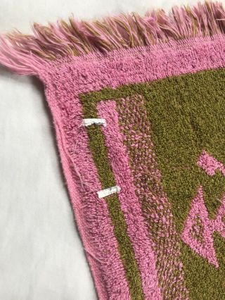Set of 2 Vintage Lady Pepperell Fringe Hand Towels Pink Blue Green Arrow Print 5