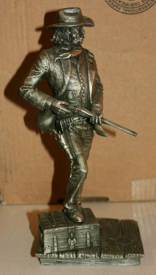 1982 The Franklin " The Lawman " By Jim Ponter Pewter Statue Figure Sheriff