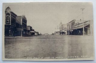 Howard,  Kansas Main Street Looking North Rppc Real Photo Postcard C.  1908;h257