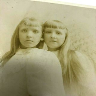 Cabinet Card Portrait Photo Of Pretty Twin Girls C1890