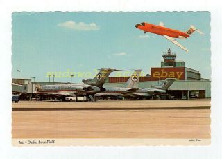 American & Braniff Jets At Dallas Love Field Airport Postcard