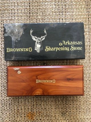 Browning Arkansas Sharpening Stone Vintage Htf Rare