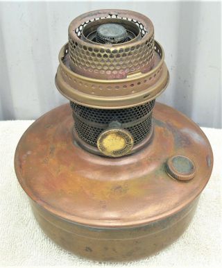 Aussie Aladdin Kerosene Lamp,  Brass Bottom,  Copper Top With Aladdin Burner