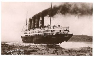 Ship Cunard Liner Lusitania,  Davidson Real Photo 3474 Postcard