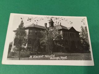 Rppc St.  Vincent Hospital Billings Montana Mt Postcard Id 1901