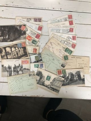 21 Postcards From Early 1900’s All With Stamps France,  Utah,  Redwood Hwy