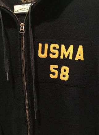 USMA 1958 West Point Cadet Military Army Black Wool Parka Hoodie Jacket Coat 2