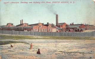 Vtg Postcard American Smelting Refining Company Plant Asarco Perth Amboy Nj A47